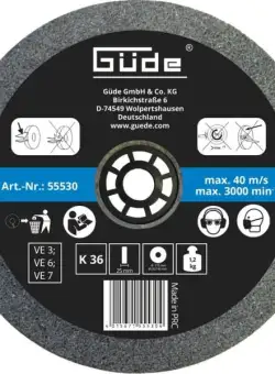 Disc abraziv pentru polizor de banc Guede 55530, O175x25x32 mm, granulatie K36
