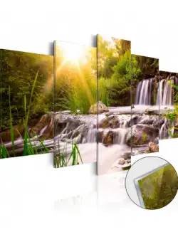 Imagine Pe Sticlă Acrilică Forest Waterfall [Glass]