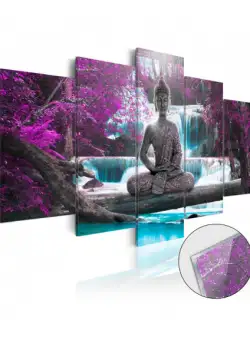 Imagine Pe Sticlă Acrilică Waterfall And Buddha [Glass]