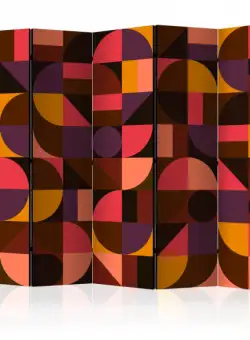 Paravan Geometric Mosaic (Red) Ii [Room Dividers] 225 cm x 172 cm