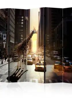 Paravan Giraffe In The Big City Ii [Room Dividers] 225 cm x 172 cm
