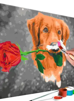 Pictatul pentru recreere Dog With Rose 60 x 40 cm