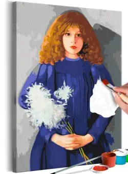 Pictatul pentru recreere Girl With Chrysanthemums 40 x 60 cm