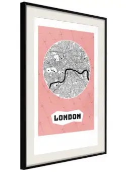 Poster City map: London (Pink)