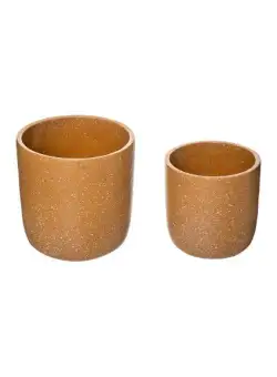 Set 2 Ghivece Ceramice Galben D25 cm