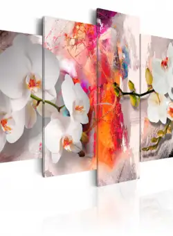 Tablou Colorful Background And Orchids