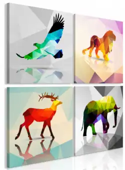 Tablou Colourful Animals (4 Parts)