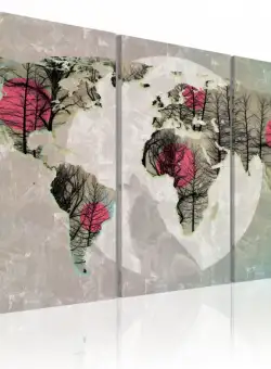 Tablou Map Of The World: Full Moon Triptych