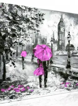 Tablou Walk In London (1 Part) Wide Pink