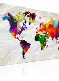 Tablou World Map: Rainbow Madness
