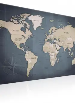 Tablou World Map: Shades Of Grey