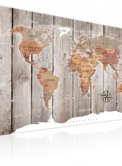 Tablou World Map: Wooden Stories