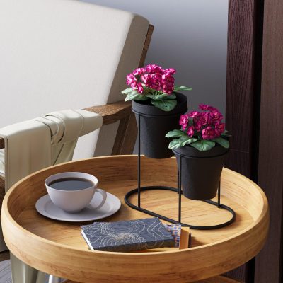 Accesoriu metalic decorativ Decorative Metal Accessory Modern 1, Negru, 9 cm - Negru
