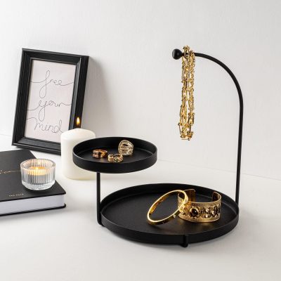 Accesoriu metalic decorativ Knıdos, Negru, 25x28x21 cm - Negru