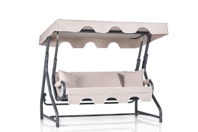 Balansoar de gradina cu 3 locuri Bacau, Crem, 50x110x160 cm - Crem