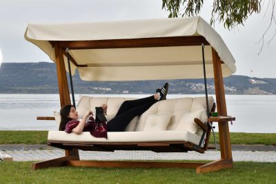 Balansoar de grădină Luna Deluxe 2600, Diverse culori, Diverse dimensiuni - Bej / 201x70x195 cm