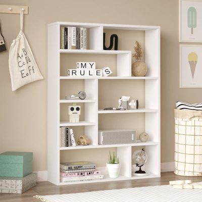 Biblioteca Decora, 90x22x124 cm - Alb