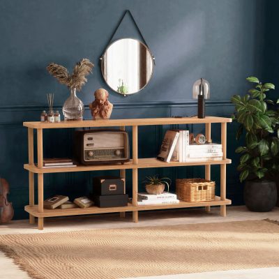 Bibliotecă Raca, Diverse culori, 150x35x75 cm - Pin atlantic