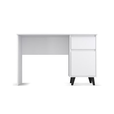 Birou BORG, 1 usa, 1 sertar, alb, 117x55x75,6 cm