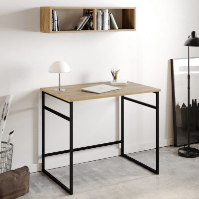 Birou Gama, Diverse culori, 90x60x75 cm - Stejar - Negru