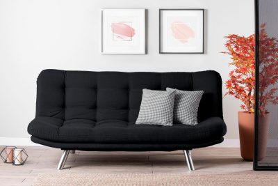 Canapea extensibilă 3 locuri Misa, Diverse culori, 200x105x95 cm - Negru