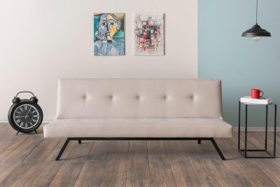 Canapea extensibilă 3 locuri Zola, Diverse culori, 180x78x55 cm - Crem