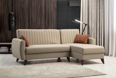 Canapea extensibilă Alkon, Colț, Diverse culori, 223x130x86 cm - Bej
