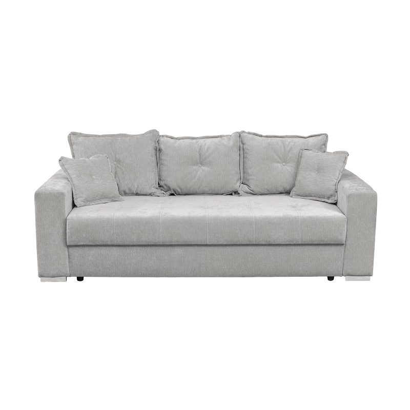 Canapea extensibila ARISSA, 3 locuri, cu arcuri, gri deschis, 235x110x77 cm