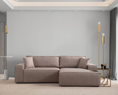 Canapea extensibilă de colț Pırlo, Dreapta, Diverse culori, 260x170x78 cm - Maro