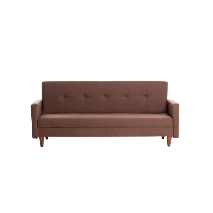 Canapea extensibila HIKO, 3 locuri, maro, 200x75x83 cm