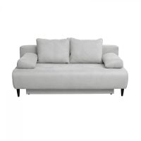 Canapea extensibila MARIA, 3 locuri, cu arcuri si lada depozitare, gri deschis, 195x97x76 cm