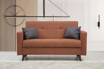 Canapea extensibilă Polya, 2 locuri, Diverse culori, 151x75x86 cm - Roșu cărămiziu