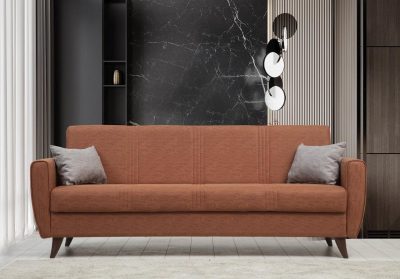 Canapea extensibilă Zaden, 3 locuri, Diverse culori, 207x77x86 cm - Roșu cărămiziu
