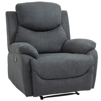 Canapea Rabatabila HOMCOM Ergonomica cu Baza Metalica, Scaun capitonat cu Cotiere, pentru Sufragerie, Dormitor, Birou, Gri Inchis | Aosom Romania