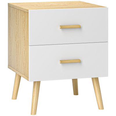 Comodă HOMCOM 2S stejar 40x50 | Aosom Romania