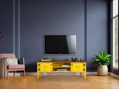 Comodă TV Ada TV, Diverse culori, 150x50x40 cm - Galben