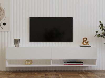 Comodă TV Arges, Diverse culori, 141x30x31 cm - Alb