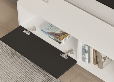 Comodă TV Funda, Antracit - Alb, 120x25x37 cm - Antracit - Alb