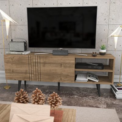 Comodă TV Ronas, Diverse culori, 160x35x39 cm - Nuc