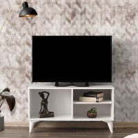Comoda TV Zisino, Alb - Crem - Nuc - Gri (diverse dimensiuni) - Alb