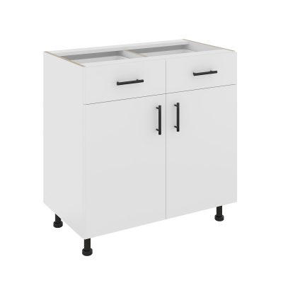 Corp Baza Karo, 2 Sertare, 2 Usi, Alb, 80 x 50 x 80 cm