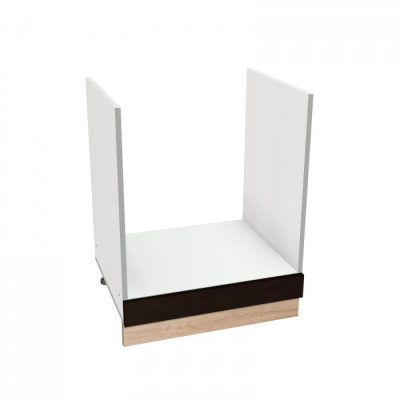 Corp inferior 60 pentru cuptor YANA, corp alb, fronturi sonoma inchis + sonoma deschis, 60x50x77 cm