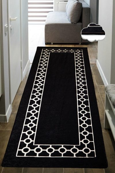 Covor De Hol Bague, Diverse culori, Diverse dimensiuni - Negru - Alb / 100x150x1 cm
