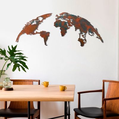 Decorațiune de perete din metal World Map Medium - 2, Multicolor - Multicolor