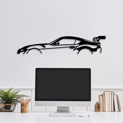 Decoratiune de perete Metal Dodge Viper Silhouette, Negru, 14x70 cm - Negru