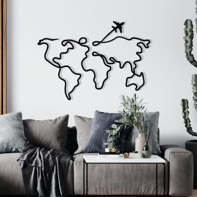 Decoratiune de perete Metal Mozzafiato, Negru, 42x60 cm - Negru