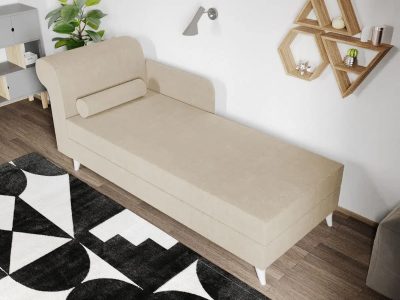 Divan / Pat o persoana tapitat Crem Round Fix