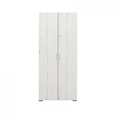Dulap CORINNE, 2 usi, 4 rafturi, alb Elvetia, 80x50x188 cm