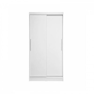 Dulap KOSS 01, usi glisante, alb, 100x60x200 cm