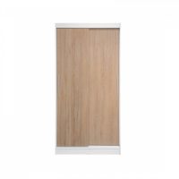 Dulap KOSS 01, usi glisante, corp alb + usi sonoma, 100x60x200 cm